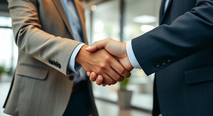 A handshake symbolizing trust in real estate transactions.